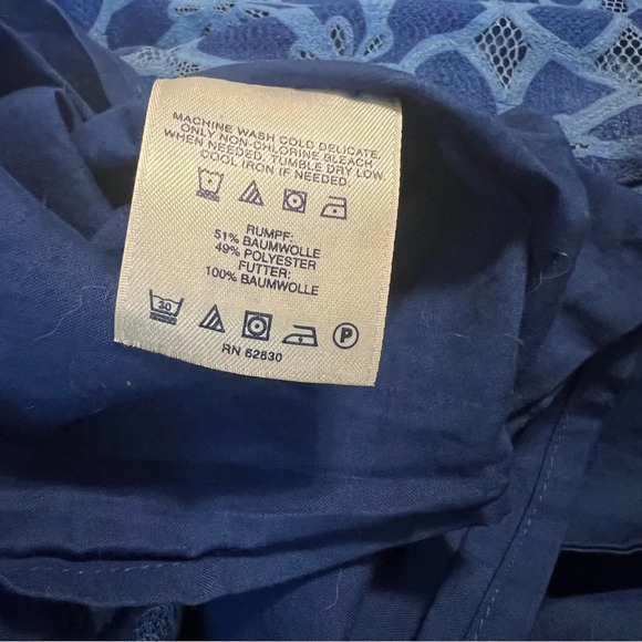 Lands End Floral Blue Sheath Dress Size 8 - Picture 6 of 6